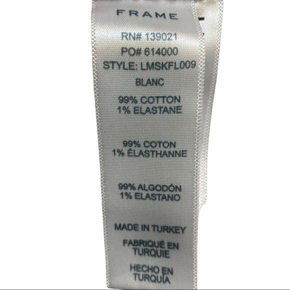 Frame Skirt Le Mini Foliage Embroidered Denim Size 24 - Picture 6 of 10